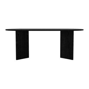 Table fixe effet bois noir