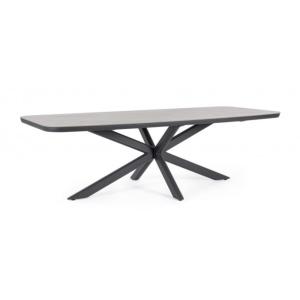 Table fixe en aluminium et pierre naturelle 240x110 cm