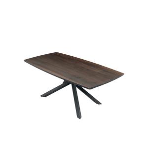 Table fixe en bois brun 160 x 95 cm, hauteur 75 cm