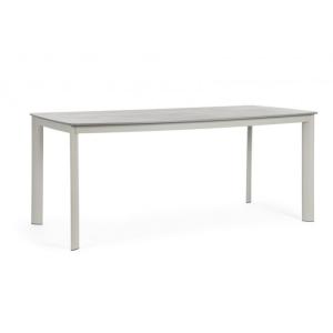 Table fixe en pierre naturelle et structure en aluminium be…