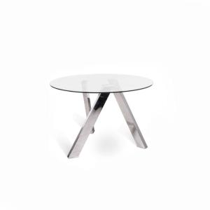 Table fixe en verre trempé transparent 120x75h cm