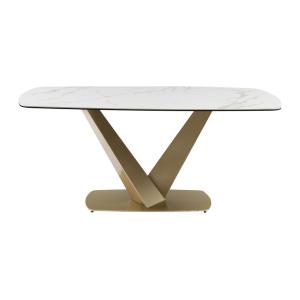 Table fixe marbre artificiel blanc