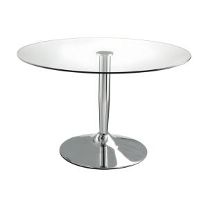 Table fixe verre trempé argenté