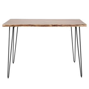 Table haute bords naturels en acacia massif L130cm