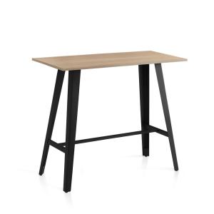 Table haute de bar en mélamine et métal chêne 120×120×60 cm…