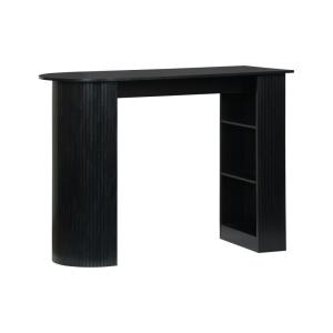 Table haute de cuisine 3 étagères décor bois noir