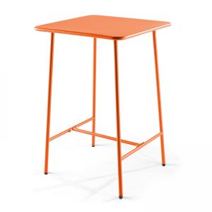 Table haute de jardin carrée en acier orange