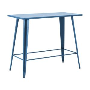 Table haute de jardin en acier bleu pacific