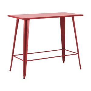 Table haute de jardin en acier rouge