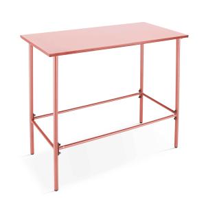 Table haute de jardin en métal argile 120 cm