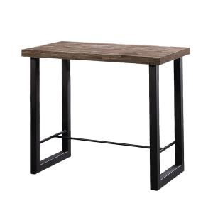 Table haute en acier et bois foncé L 120