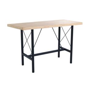 Table haute en bois et acier noir style industriel