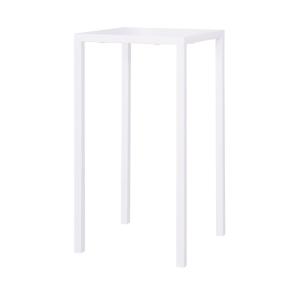 Table haute en métal blanc 70x70 cm, empilable