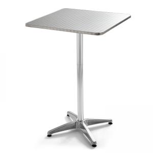 Table haute mange debout carrée en aluminium