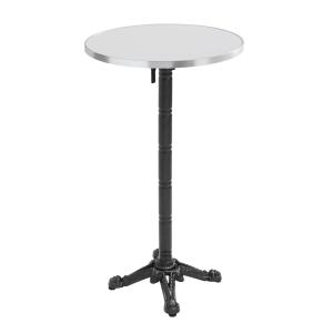 Table haute ronde 60 cm inclinable plateau blanc/argent et…