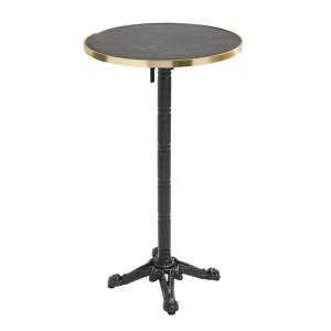 Table haute ronde 60 cm inclinable plateau marbre noir/doré…