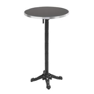 Table haute ronde 60 cm inclinable plateau noir/argent et p…