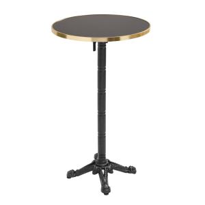 Table haute ronde 60 cm inclinable plateau noir/doré et pie…