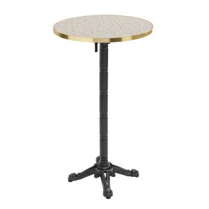 Table haute ronde 60 cm inclinable plateau terrazzo/doré et…