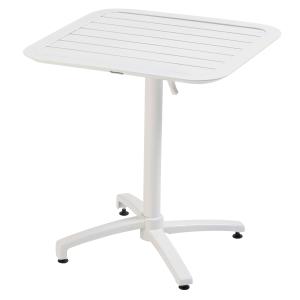 Table inclinable de terrasse 70 x 70 cm blanc