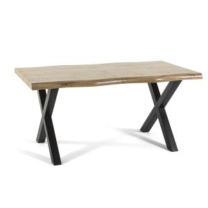 Table industrielle 160x90 cm avec plateau effet bois et pie…