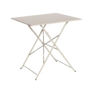 Table jardin carrée en acier thermolaqué, beige
