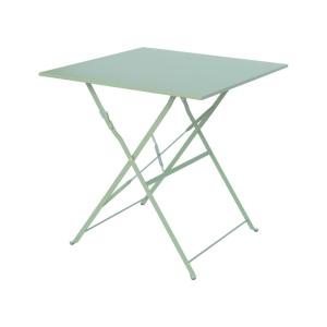 Table jardin carrée en acier thermolaqué, vert de gris