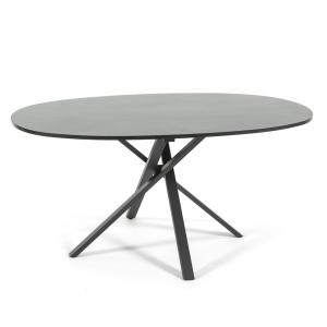 Table ovale 150x100 cm avec pieds en métal et plateau effet…