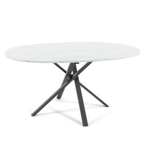 Table ovale 150x100 cm avec pieds en métal et plateau effet…