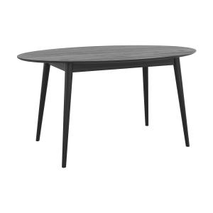 Table ovale 6 personnes en bois noir 150 cm