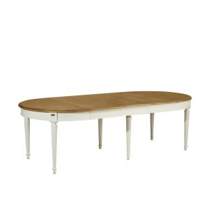 Table ovale en chêne 3 rallonges 8/10 couverts blanche