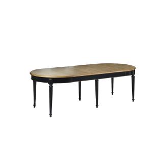 Table ovale en chêne 3 rallonges 8/10 couverts noire