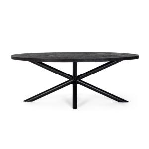 Table ovale et pied central noir 8/10 places L200