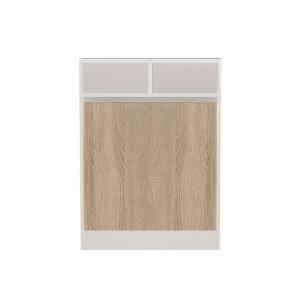 Table pliante effet bois blanc et beige