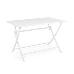 Table pliante en aluminium à lattes blanches 110x70