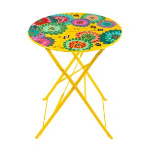 Table pliante  jaune acier 60 x 0 x 71 cm