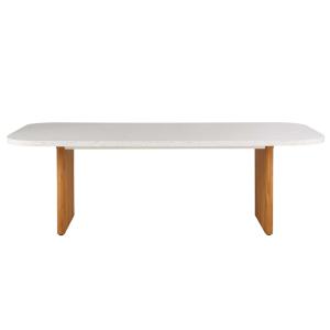 Table professionnelle effet terrazzo et bois de teck 8/10 p…