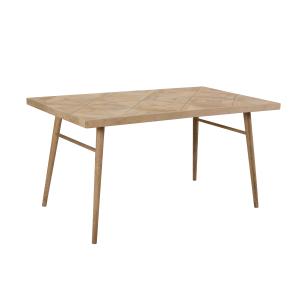 Table rectangulaire 6 personnes en bois clair 150 cm