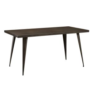 Table rectangulaire 6 personnes en métal gris 150 cm
