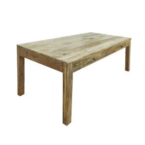 Table rectangulaire 6 places en bois à motifs gravés 160 cm…