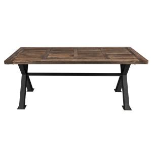 Table rectangulaire 8 personnes en bois et métal 200 cm