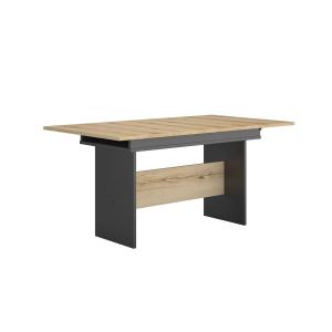 Table rectangulaire à allonge effet bois et noir