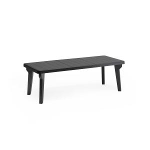 Table rectangulaire d'extérieur 160/220x90h74 cm anthracite