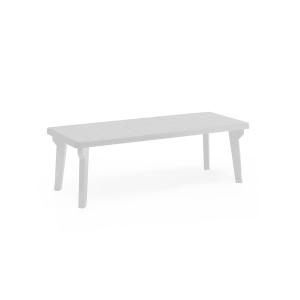 Table rectangulaire d'extérieur 160/220x90h74 cm blanc