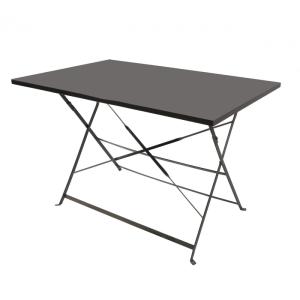 Table rectangulaire de jardin pliable en métal gris anthrac…