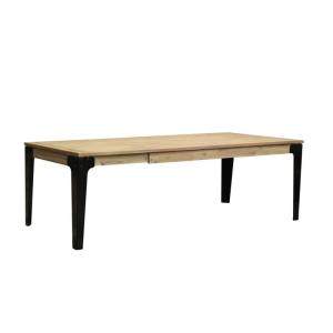 Table rectangulaire en acacia 1 rallonge 10/12 couverts tei…