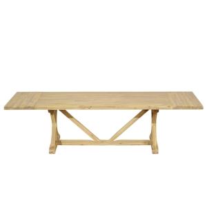 Table rectangulaire en acacia 2 rallonges 8/10 couverts tei…