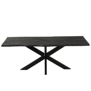 Table rectangulaire en acacia et métal noir L200