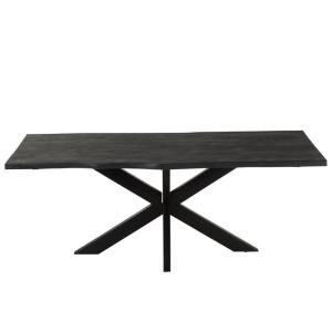 Table rectangulaire en acacia et métal noir L200 noir acaci…