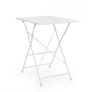 Table rectangulaire en acier blanc 50 x 70 cm, pliable